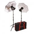 Paterson Two Head 1000W Halogen Umbrella Kit inc. Lamps