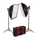 Paterson Two Head Tungsten Twin Softbox Kit inc. Lamps