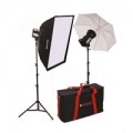 Paterson Two Head Halogen Softbox/Umbrella Kit with Lamps